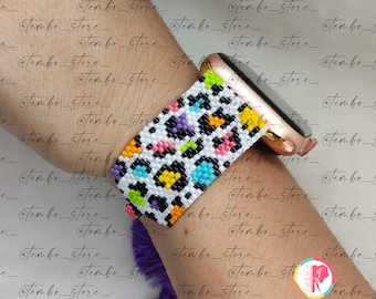 PDF-MUSTER Apple Watch Band Miyuki Farbe Leopard, Smart Watch Band, Band Uhr Miyuki, Band Smart Watch Perlen