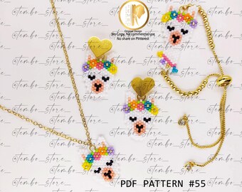 PDF-Musterset Lama-Ohrringe, Halskette und Armband