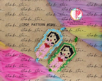 PDF-Muster Jungfrau Maria, Jungfrau Guadalupe, Jungfrauenarmband, Miyuki-Jungfrauen, Jungfrau-Maria-Armband