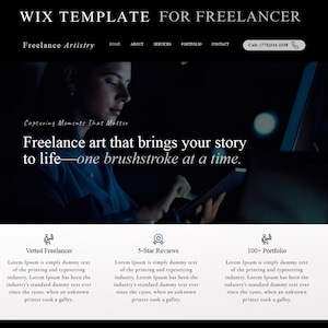 Wix Freelancer Website Template – Modern Portfolio Design for Designers, Writers, Developers – Mobile Responsive Wix Template