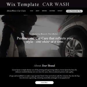 Wix Car Wash Website Template | Car Wash Wix Template | Mobile-Friendly Wix Site Design | Car Detailing Wix Theme | Easy to Edit