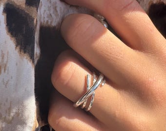 Handmade Chunky Geometric Ring | Absurd Abstract Multi Layer Shape Ring | Unique Bold Statement Jewelry