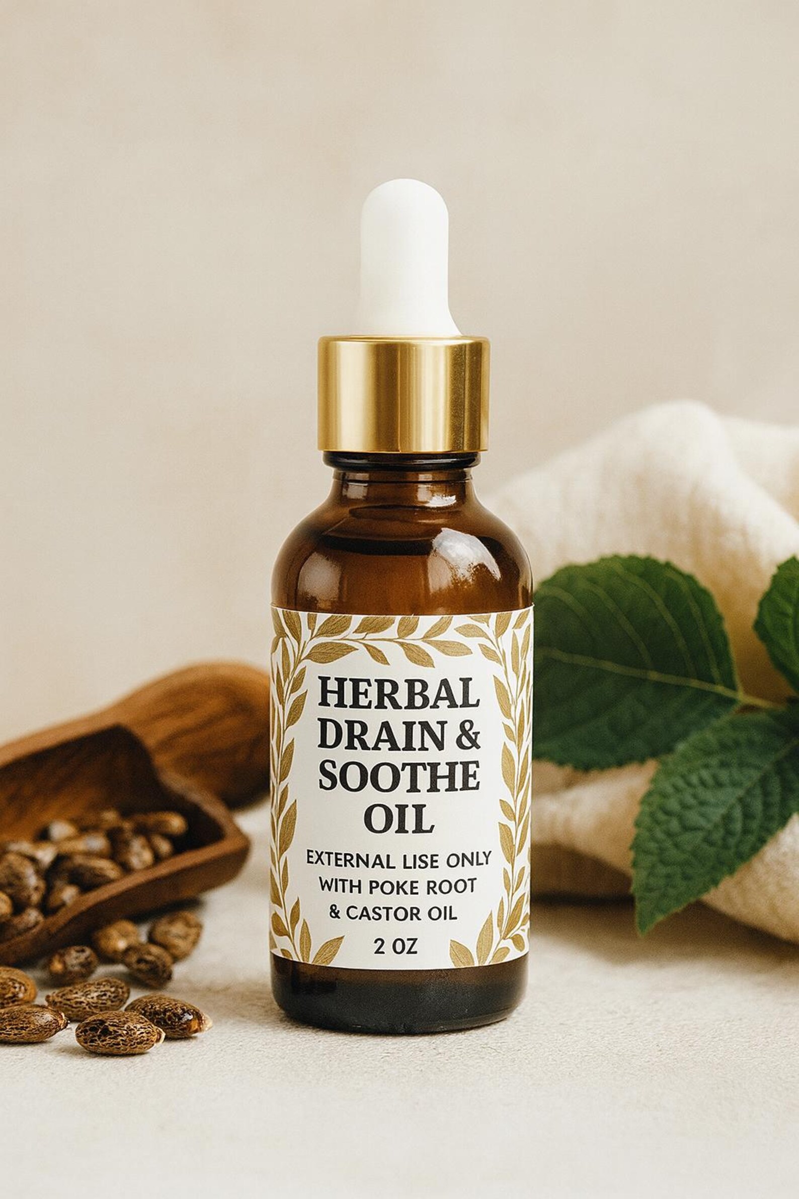 Natural Organic Castor & Poke Root Massage Oil | Signature Herbal Blend ...