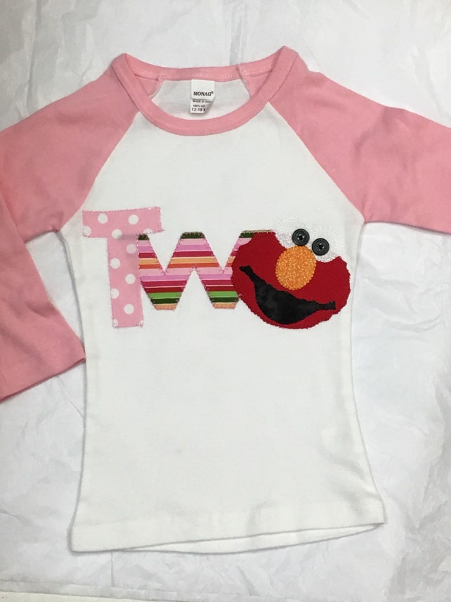 Elmo 1st And 2nd Birthday Shirt For Girls Elmo 1st Birthday Shirt