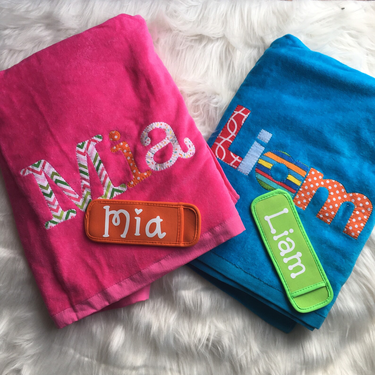 Personalized Beach Towel Gift Set Girls or Boys Popsicle Etsy