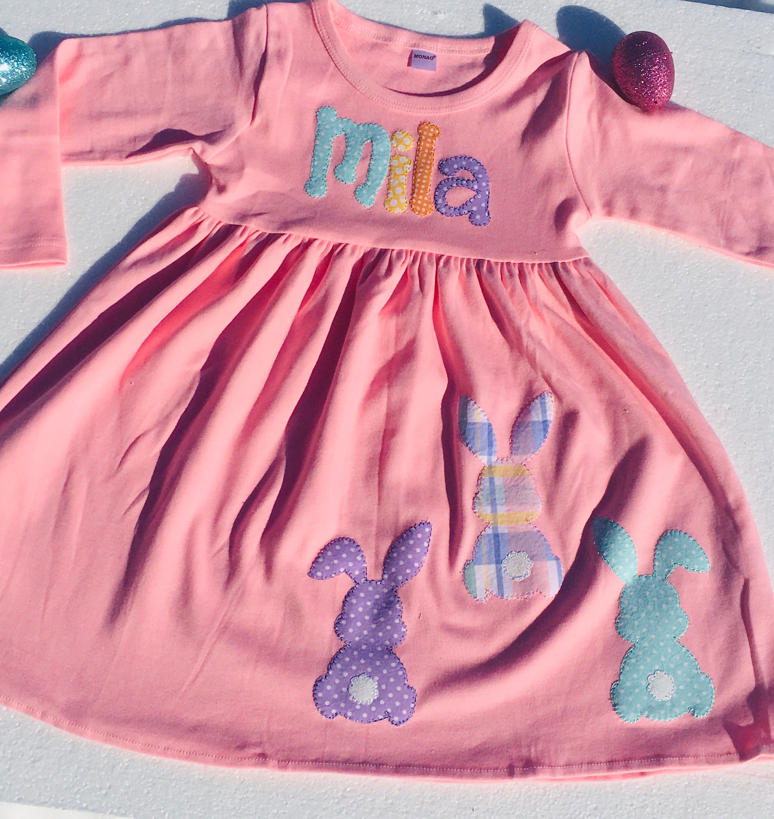 Girls Easter Bunny Dress Easter Dress Girls Personalized Etsy