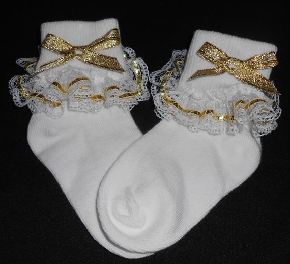 gold toddler socks