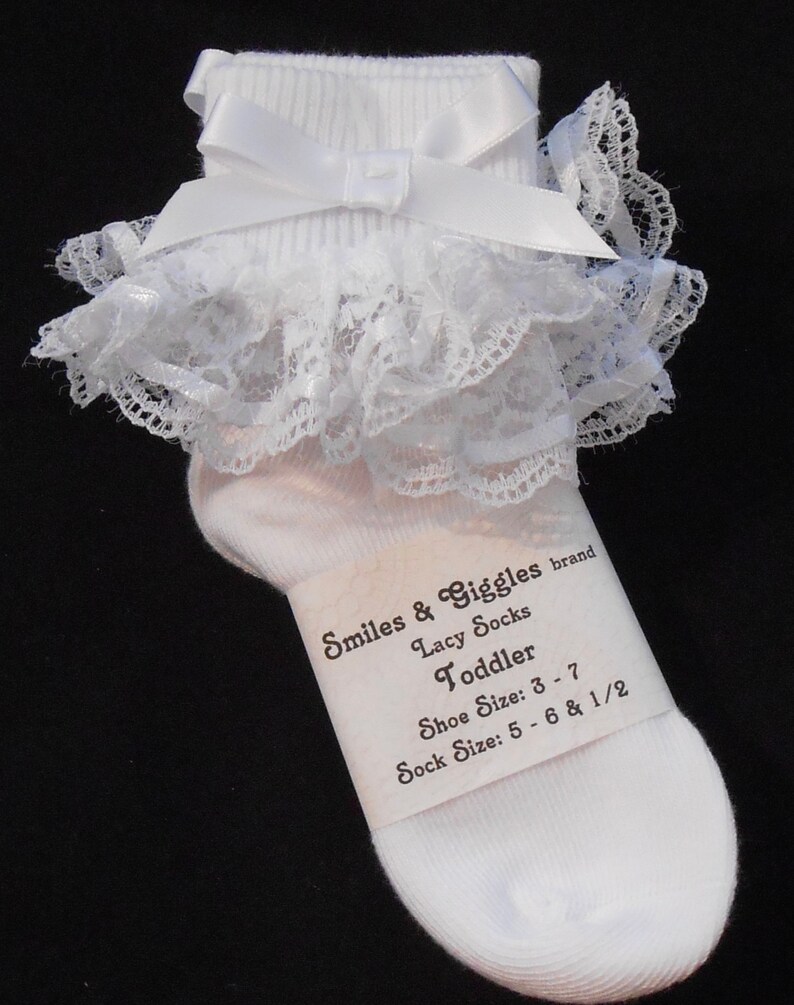 Lacy Socks with Satin Ribbon Toddler size Etsy