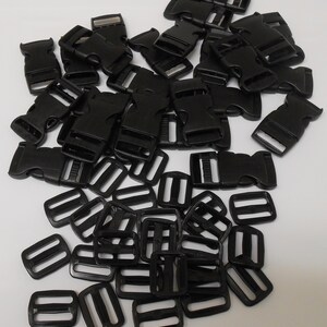 1 Inch Side-Release Buckle and Tri-Glide - 25 pack