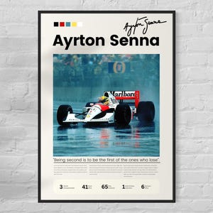 Ayrton Senna wall art - Ayrton Senna poster - Formula 1 wall art - Formula 1 collectible