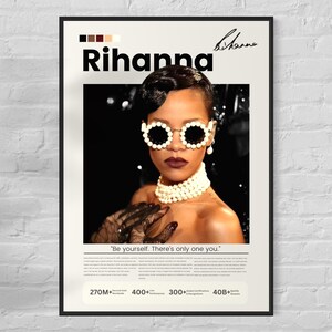 Rihanna wall art - Rihanna poster - Rihanna aesthetic print - Glamorous wall art