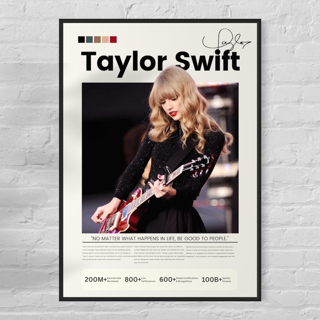 Taylor Swift Wall Art - Taylor Swift Poster - Taylor Swift Music Poster ...