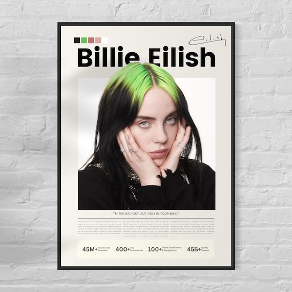 Billie Eilish Wall Art - Billie Eilish Poster - Pop Star