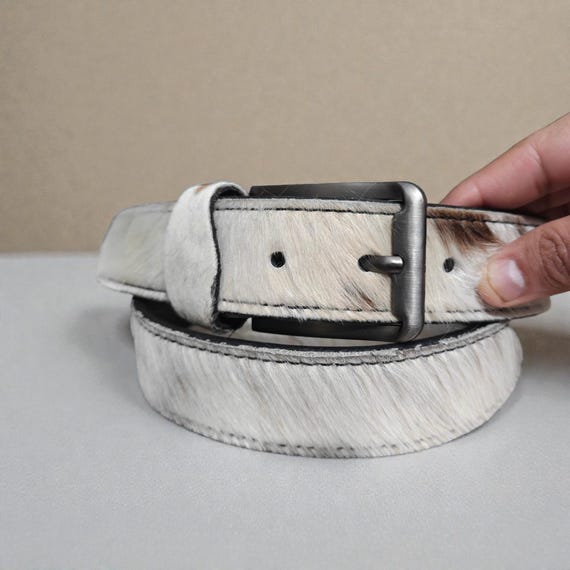 Handmade Cowhide Leather Belt | Western Hair-On Pony Skin | Unisex
