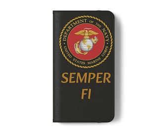 Funda abatible personalizada del Cuerpo de Marines, funda militar personalizada para teléfono, regalo del ejército, funda Semper Fi, soporte para nombre de rango