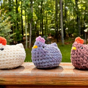 Ready to Ship Handmade Heirloom Crochet Lightly Weighted Chicken Plush Stuffed Animal Gift for Shower, Birthday, Stardew or Farm Fan