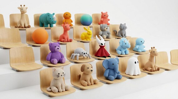 Knitted 3D Models Bundle +60 STL & 3MF Files for 3D Printing, STL Pack, Knitted STL Bundle