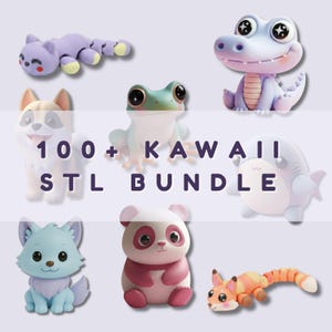 200+ Kawaii Animal STL Bundle | Articulated Flexi Animals | 3D Printable STL & 3MF Files | Cute Mini Animals Pack | 3D Printing Files