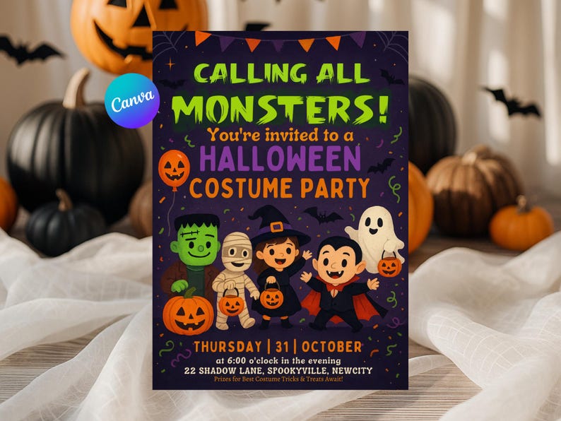 Halloween costume party invitation