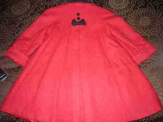 Vintage Girls Classic Red Wool and Velvet Coat - image 2