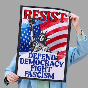 Resistance Fascism Protest Sign Printable Anti-Trump Protest Poster Sign For March, Political Activist Rally Sign Digital Download