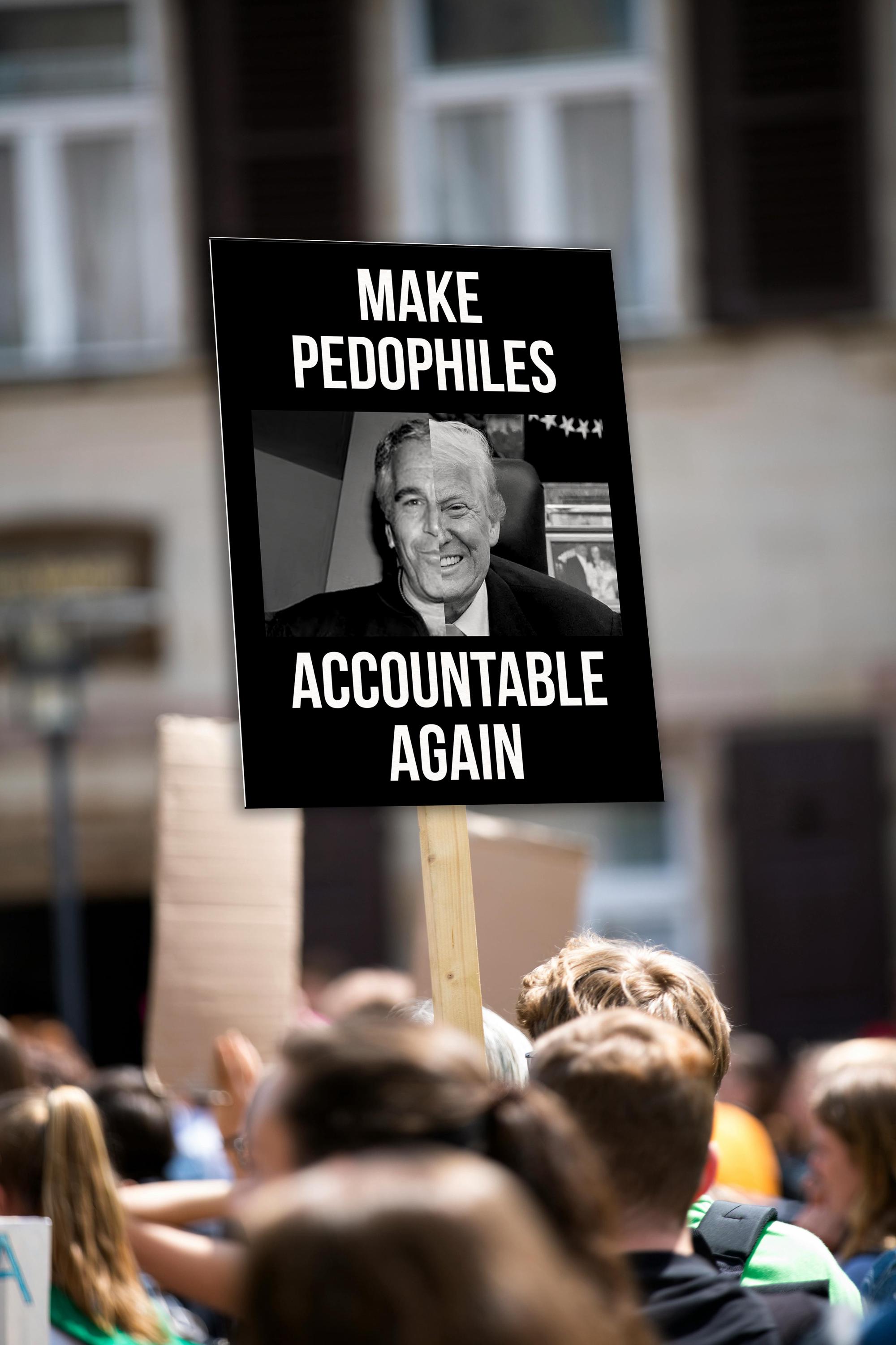 Trump Epstein Protest Sign PRINTABLE, Anti-Trump Protest Poster, Epstein Files Trump Anti Maga Political Activist Rally Sign