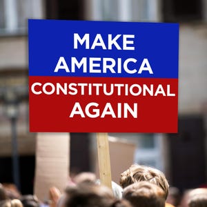 Printable Protest Sign “We have a Constitution NOT a King” | No Kings Day Anti-Trump, Anti-MAGA Sign | Instant Download