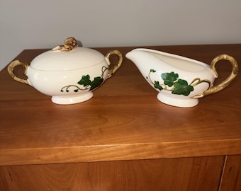 VTG Poppytrail Metlox California Ivy Covered Sugar & Creamer