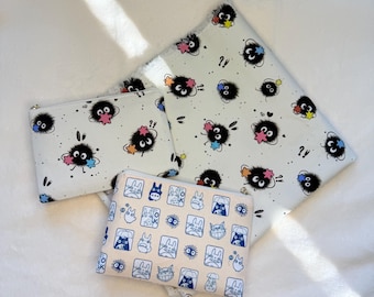 Handmade Soot Sprite Inspired Zipper Pouch, Cute Dust Sprite Coin Purse, Card Holder, Whimsical Gift