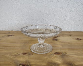 Antique Clear Glass Compote or fruit bowl