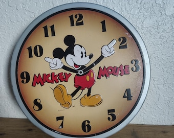 Vintage 1996 Mickey Mouse Clock Tin Empty