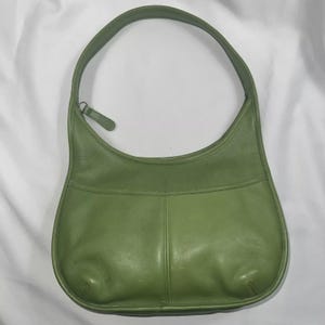 バッグ Vintage Coach Ergo bag Leaf GREEN Vintage Coach Ergo Mini Green Leaf 9027 Leather Bag Purse