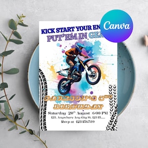 Boy Motocross Birthday Invitation Dirt Bike Birthday Invitation Motocross Invitation Dirt Bike Invitation Dirt Jump Birthday Invitation