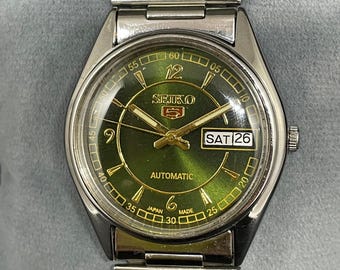 Orologio da polso da uomo Seiko 5 automatico, vintage, ricondizionato, con giorno/data