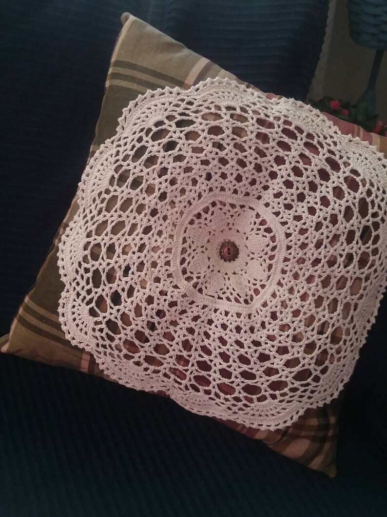 Doily Throw Pillow Decorative Square Etsy