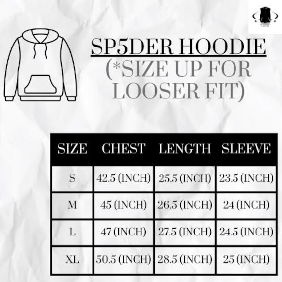 Sp5der M サイズ Sp5der Hoodie Size Chart 2025 | Best Fitting Guide