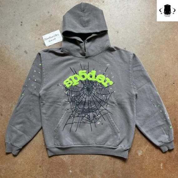 Sp5der Wait Web Hoodie Slate Grey – Streetwear Hooded