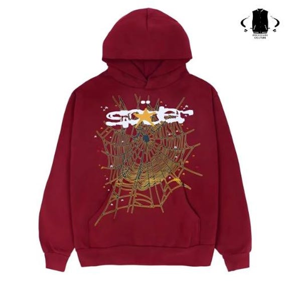 Sp5der Logo Hoodie Maroon – Streetwear Pullover for Men & Women - Etsy
