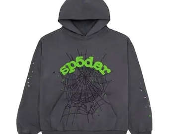 Sp5der Wait Web Hoodie Slate Grey – Streetwear Hooded Sweatshirt