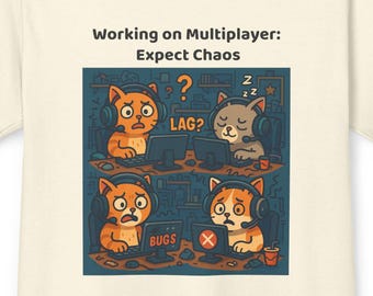 T-shirt de codage amusant pour les développeurs - T-shirt multijoueur Dev Chaos - Cadeau pour programmeur joueur - T-shirt geek avec humour lag