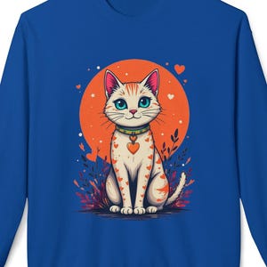 Cute Cat Sweatshirt – Kawaii Orange Kitty Pullover – Unisex Cozy Cat Lover Gift – Fall Graphic Sweater for Women & Men