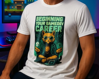Funny Game Developer T-Shirt – Coding Humor, Neon Geek Art