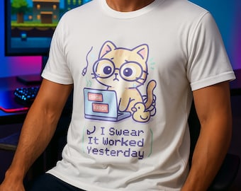 Funny code shirt - rubber duck debug tee, cat with laptop, coding gift, engineer birthday, geek humor