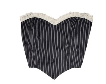 pinstripe corset / stripe corset / corset pinstripe / corset stripe / pinstripe top / stripe top / top stripe / top pinstripe / black corset