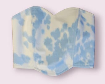 Cow Print Corset: Faux Fur Cowgirl Top