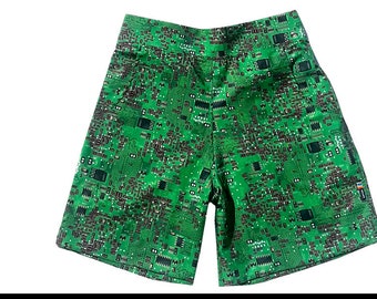 computer men shorts, computer unisex shorts, computer shorts, motherboard shorts, computer print shorts, motherboard print, mens shorts