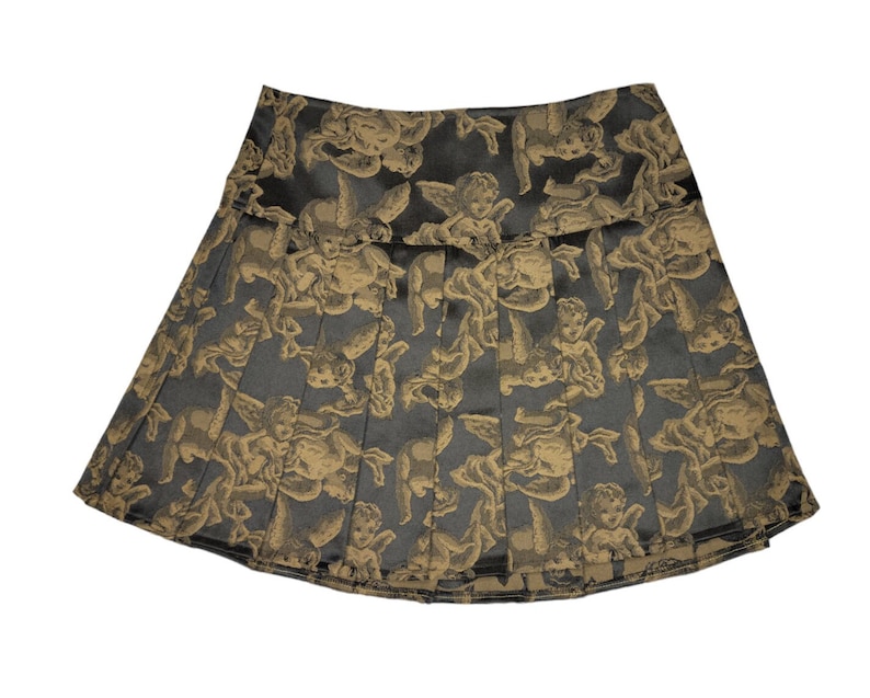 pleated skirt / pleated angel skirt / angel skirt / skirt with angels / cherub skirt / cherub pleated skirts / cherubs skirt / cherub skirt image 1