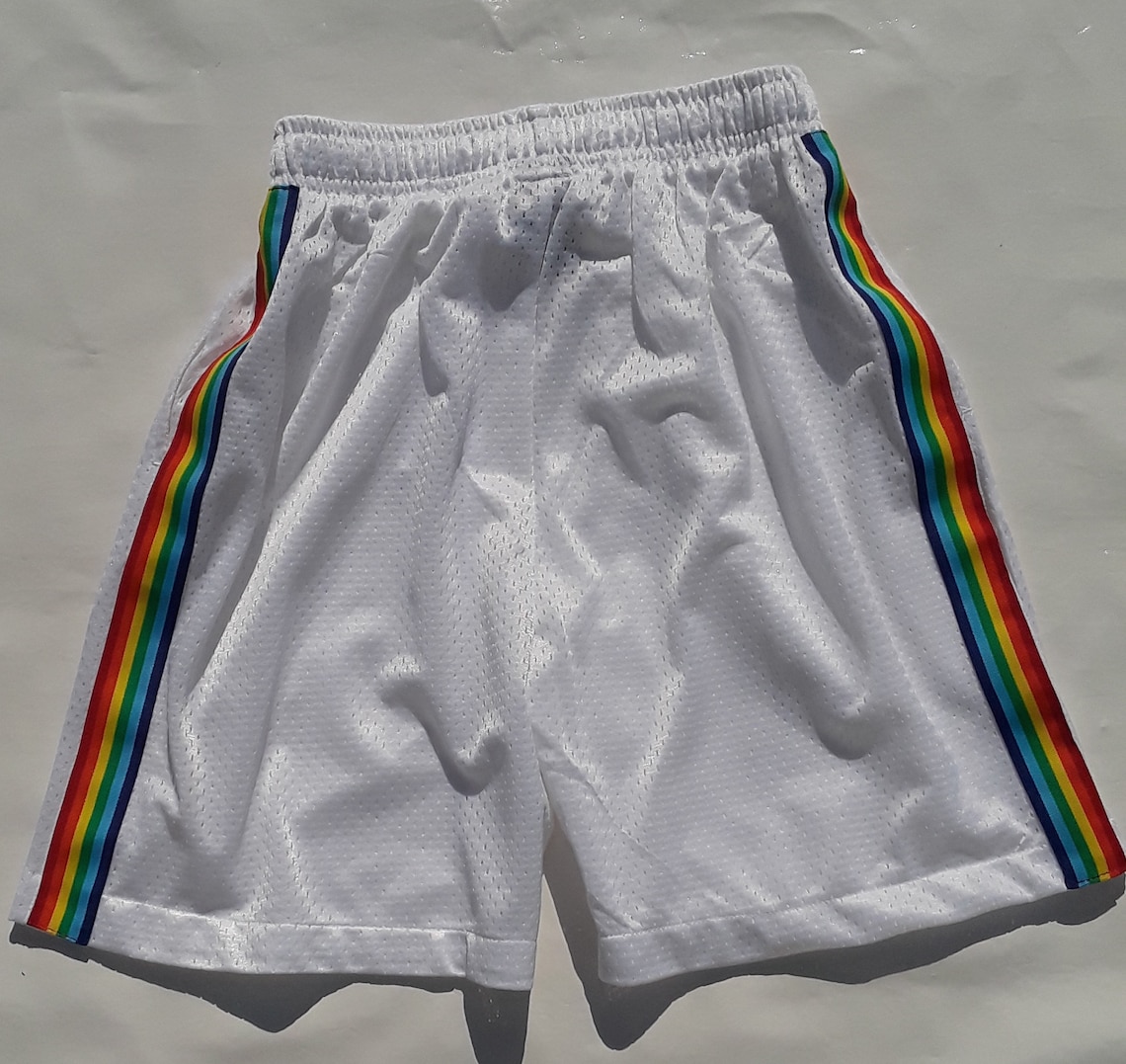 Pride Shorts Rainbow Stripe Shorts Gay Pride Shorts Gay Mesh - Etsy