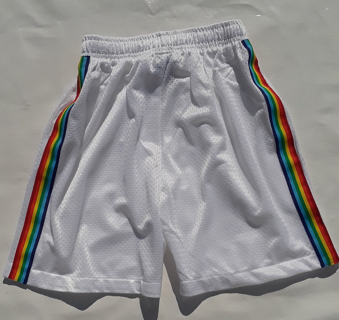 Pride Shorts Rainbow Stripe Shorts Gay Pride Shorts Gay Mesh Etsy