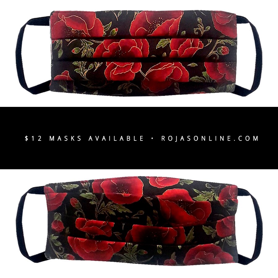 Face Mask Poppy Face Mask Floral Face Mask Flower Face Etsy